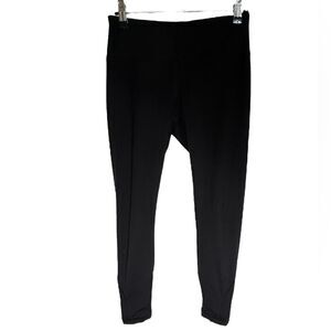 Yogalicious Black Cropped Leggings With Ribbon Style Detail